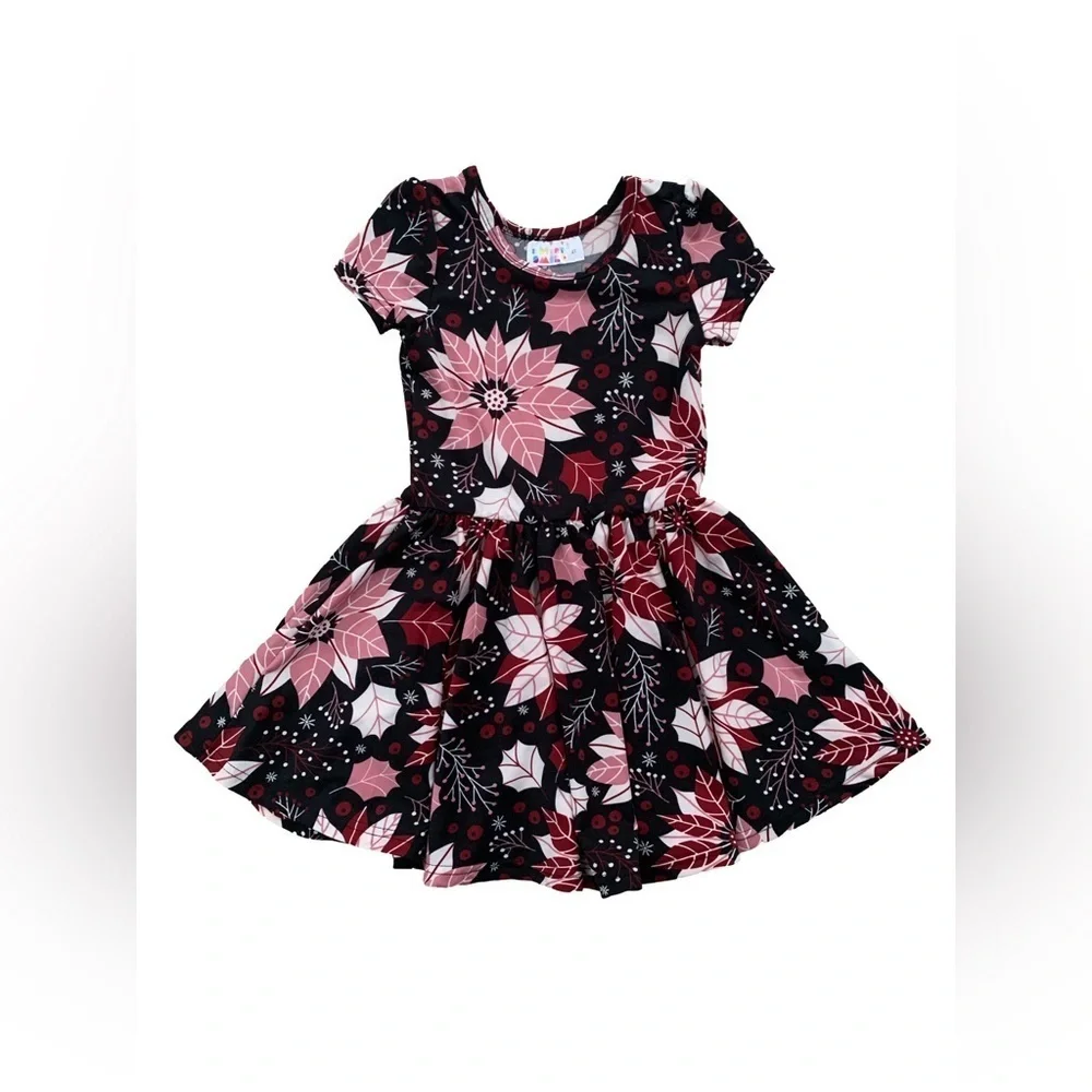 Dot Dot Smile Size 2T Poinsettia Print Twirl Dress